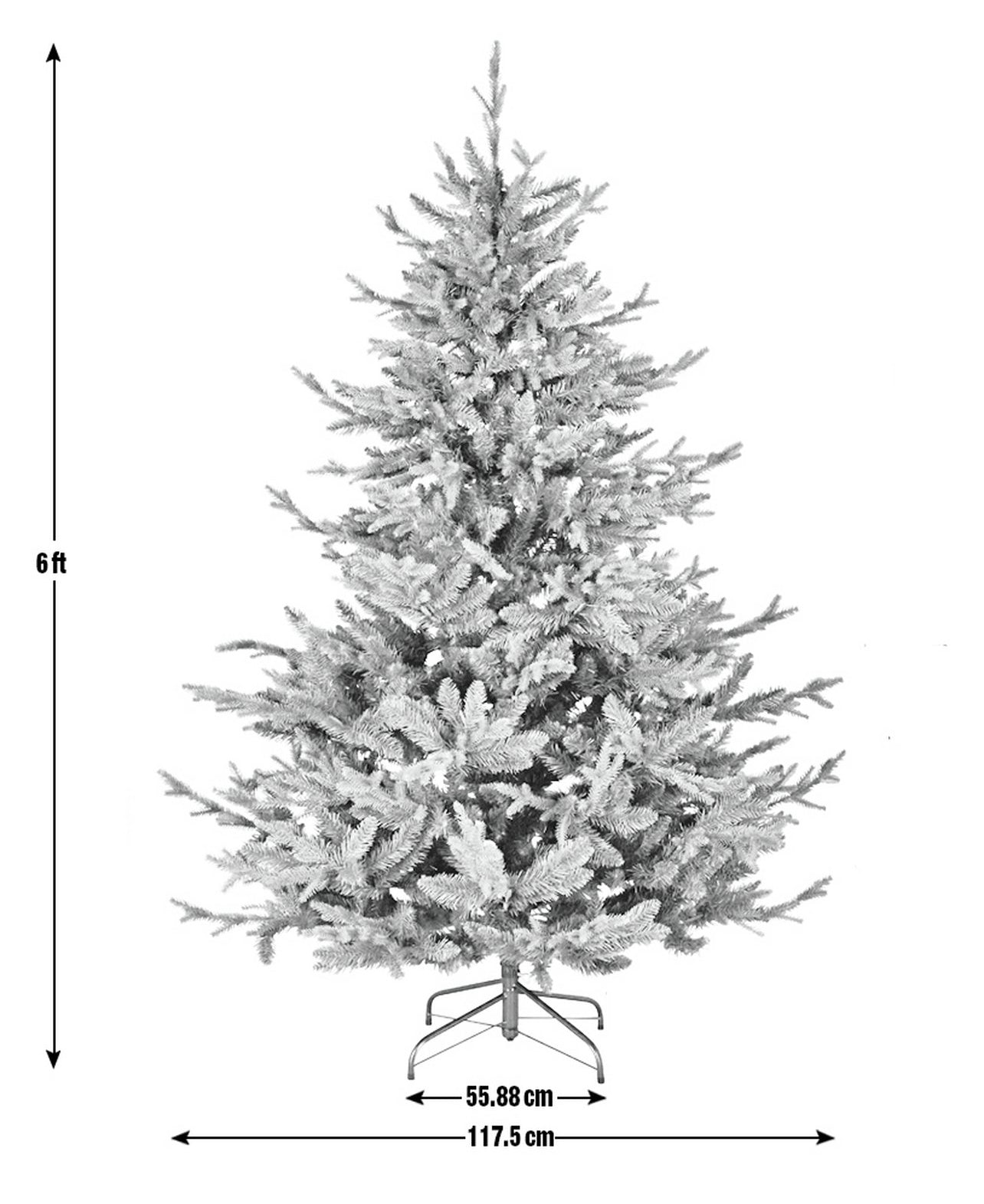6ft Mixed Tip Upswept Christmas Tree