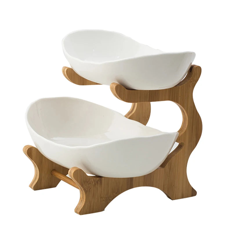 Living Room Home Two-Layer Plastic Fruit Plate Snack Dish Creative Modern Stand Salad Bowl Dried Fruit Basket Candy Cake