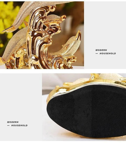 Wedding Decor Crafts Ceramic Creative Room Decoration Handicraft Gold Animal Porcelain Figurines Decorations