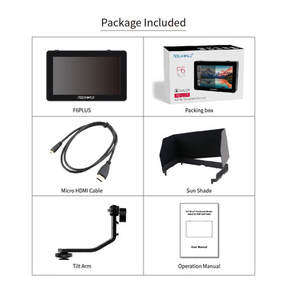 F6 plus V2 6 Inch 3D LUT Touch Screen Camera DSLR Field Monitor IPS FHD 1920X1080 Video Focus Assist Support 4K HDMI
