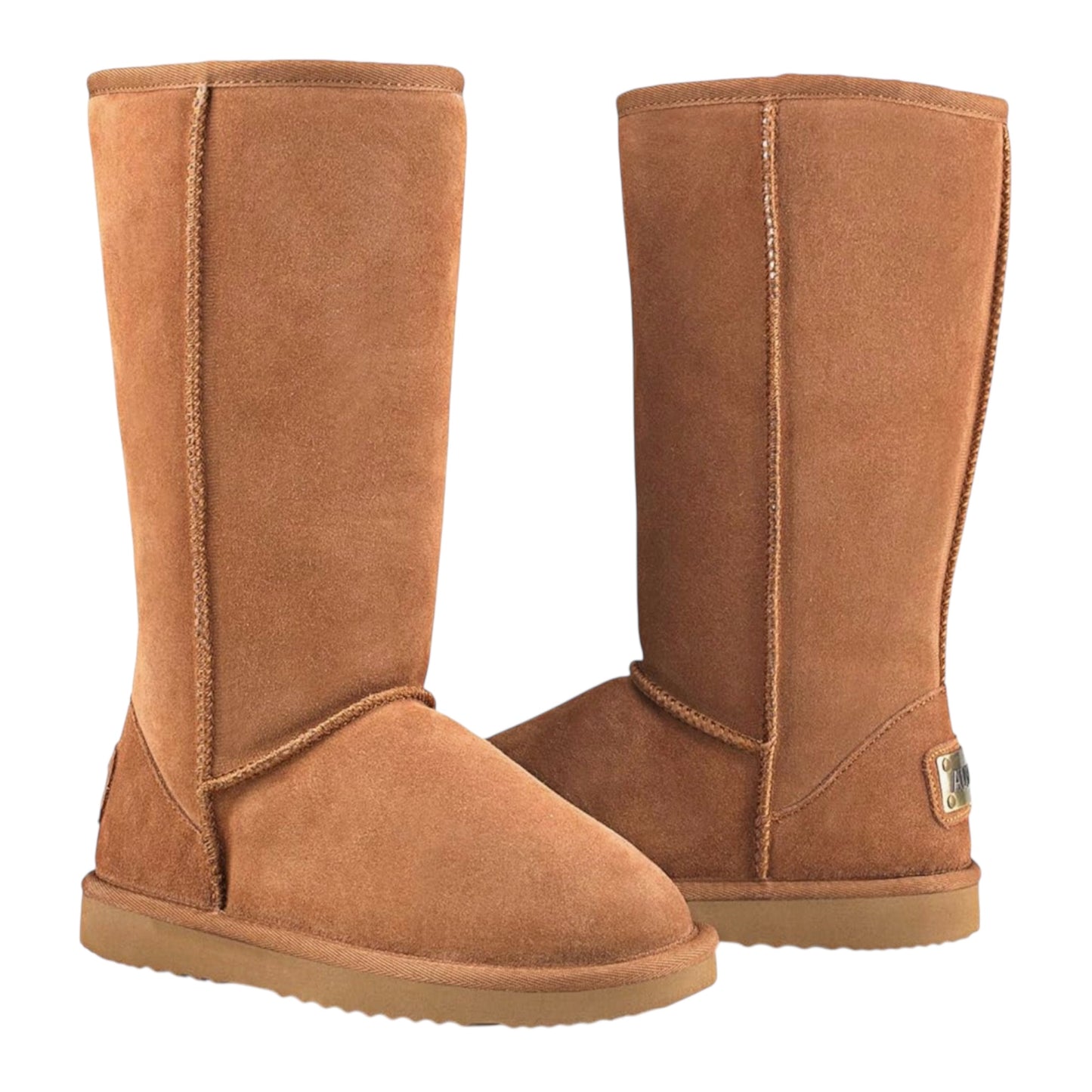 Shenduo Women's Leather Classic Tall Snow Boots