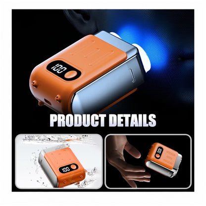 Mini Electric Razor for Men, 2025 Upgraded Wet & Dry Electric Shaver for Men IPX7 Waterproof, Fast UK Adapter, Razors Magnetic Double Head Shavers Pop-up Beard Trimmer with Battery Indicator (Orange)