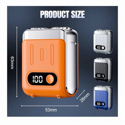 Mini Electric Razor for Men, 2025 Upgraded Wet & Dry Electric Shaver for Men IPX7 Waterproof, Fast UK Adapter, Razors Magnetic Double Head Shavers Pop-up Beard Trimmer with Battery Indicator (Orange)