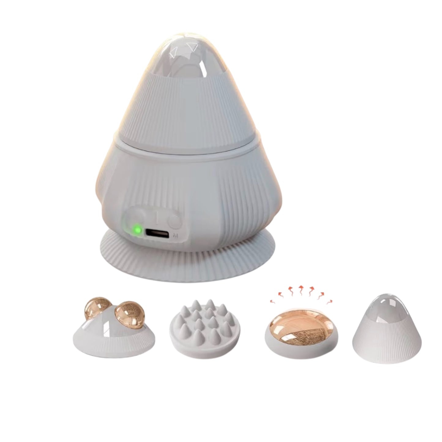 PORTHOLIC Portable Massage Ball with Mount, Conical Design