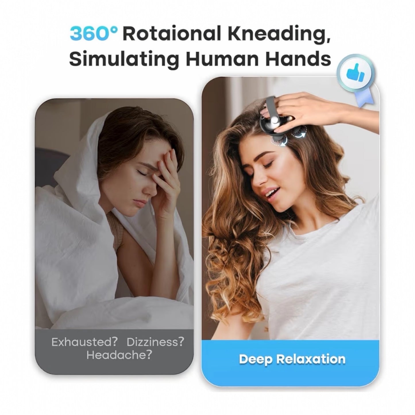 Head Massager Scalp, arboleaf Electric Scalp Massagers Waterproof Hair Massager for Hair Growth, Portable Handheld Massagers with Silicone Heads for Body Relaxation, Christmas Gifts for Women Men