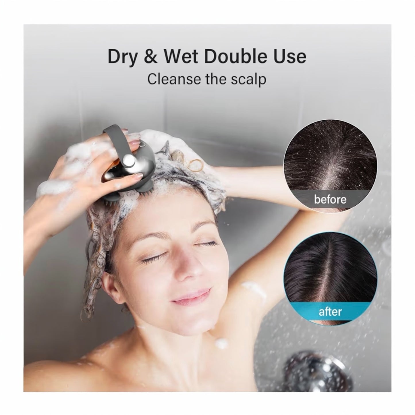 Head Massager Scalp, arboleaf Electric Scalp Massagers Waterproof Hair Massager for Hair Growth, Portable Handheld Massagers with Silicone Heads for Body Relaxation, Christmas Gifts for Women Men