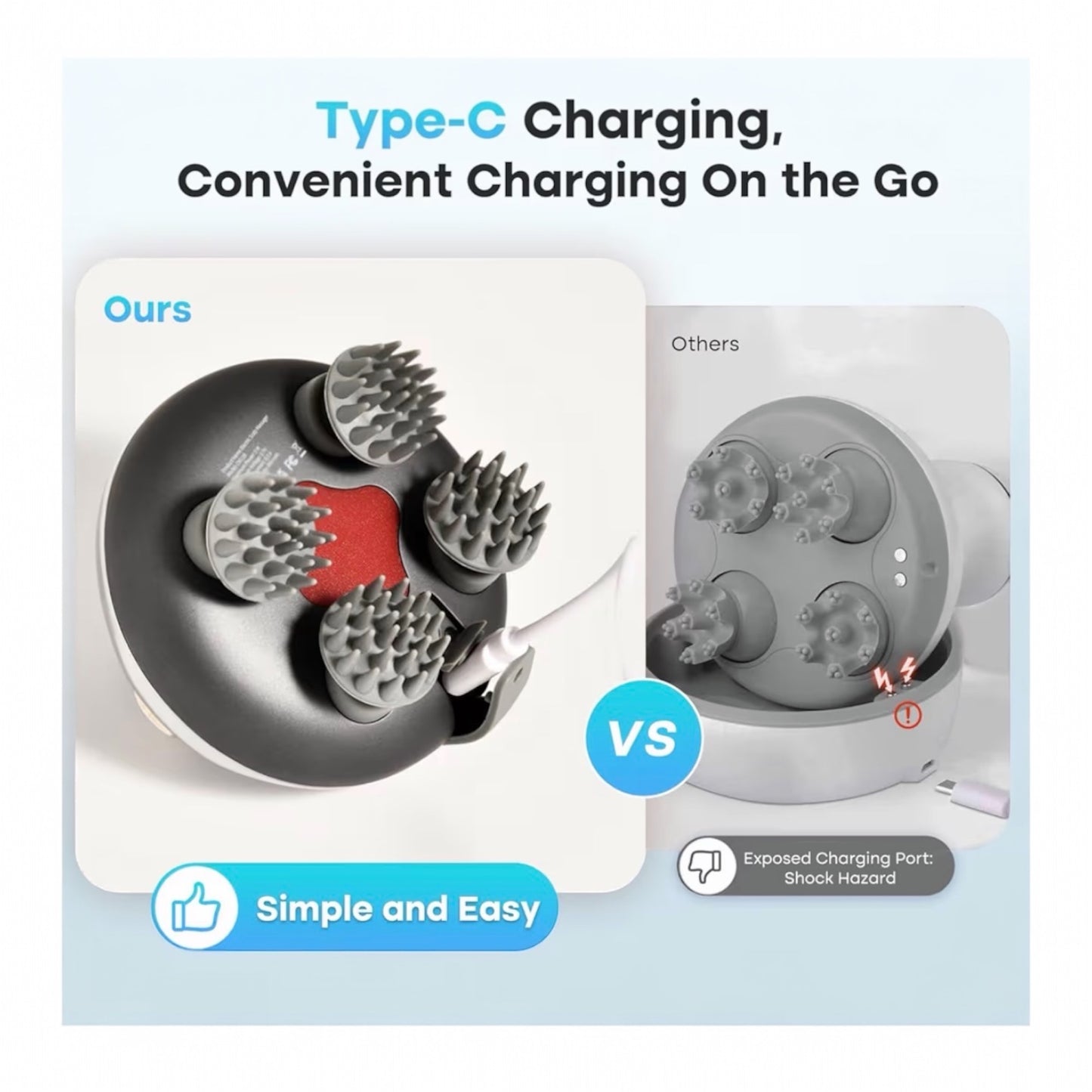 Head Massager Scalp, arboleaf Electric Scalp Massagers Waterproof Hair Massager for Hair Growth, Portable Handheld Massagers with Silicone Heads for Body Relaxation, Christmas Gifts for Women Men