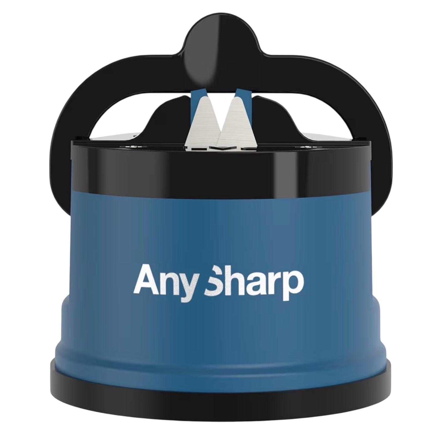 AnySharp Knife Sharpener, Hands-Free Safety, PowerGrip Suction, Safely Sharpens All Kitchen Knives, Ideal for Hardened Steel & Serrated, World's Best, Compact, One Size, Blue