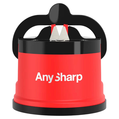 AnySharp Knife Sharpener, Hands-Free Safety, PowerGrip Suction, Safely Sharpens All Kitchen Knives, Ideal for Hardened Steel & Serrated, World's Best, Compact, One Size, Blue