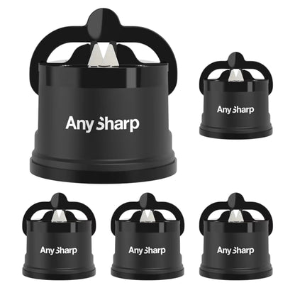 AnySharp Knife Sharpener, Hands-Free Safety, PowerGrip Suction, Safely Sharpens All Kitchen Knives, Ideal for Hardened Steel & Serrated, World's Best, Compact, One Size, Blue