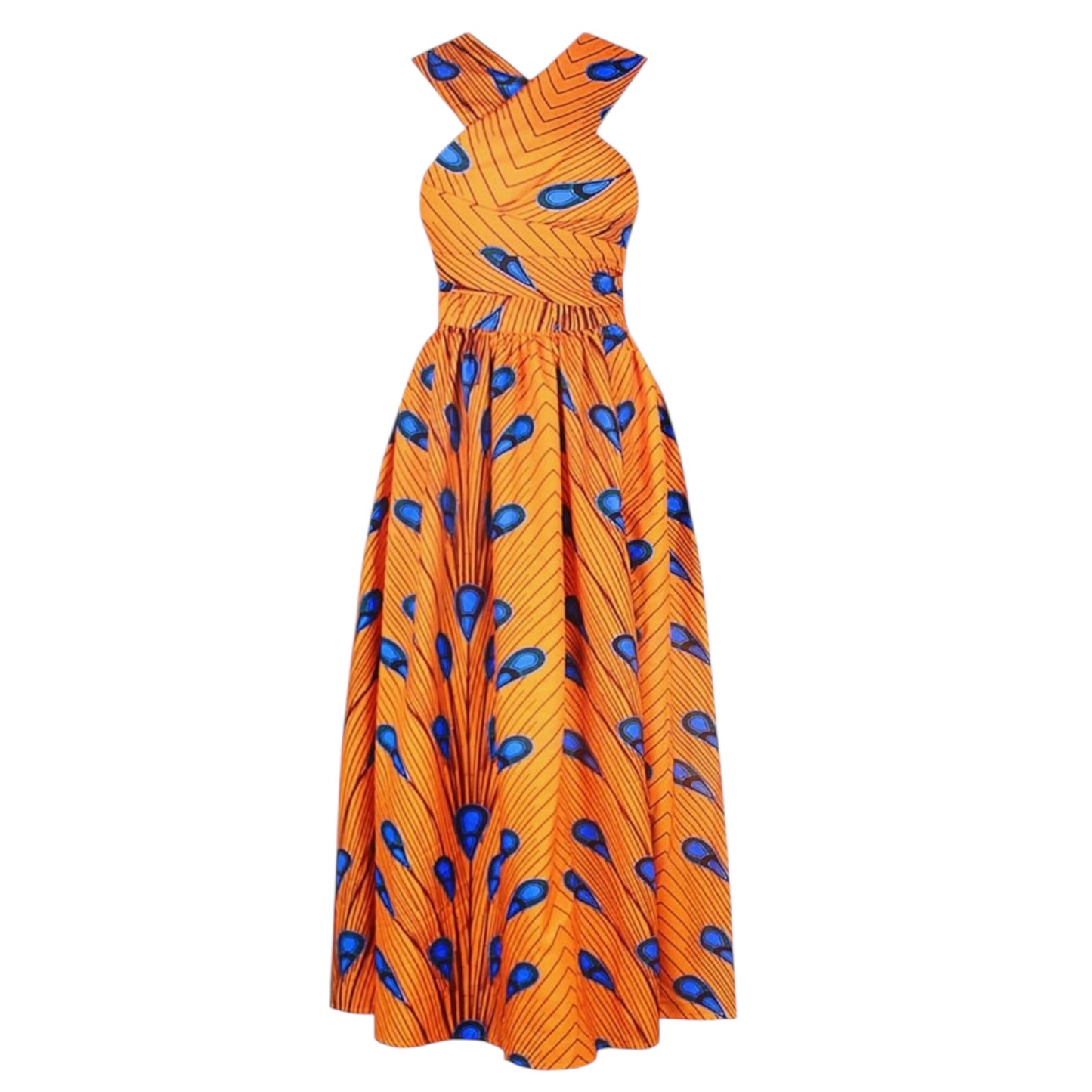 OLIPHEE Women's African Boho Dress Vintage Floor Length High Waist Multiway Bandage Dress Ethnic Costume (Delivered within 2-3 weeks from the day of purchase)