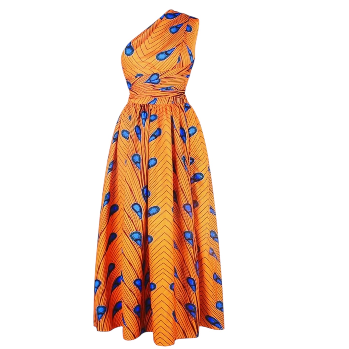 OLIPHEE Women's African Boho Dress Vintage Floor Length High Waist Multiway Bandage Dress Ethnic Costume (Delivered within 2-3 weeks from the day of purchase)