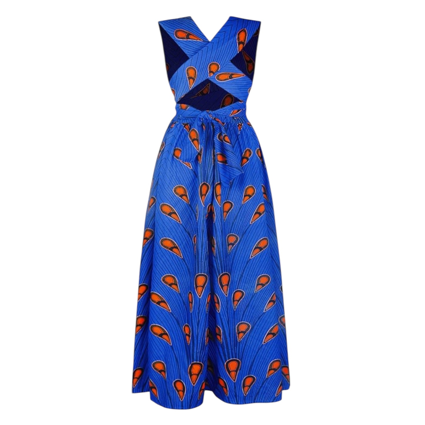 OLIPHEE Women's African Boho Dress Vintage Floor Length High Waist Multiway Bandage Dress Ethnic Costume (Delivered within 2-3 weeks from the day of purchase)