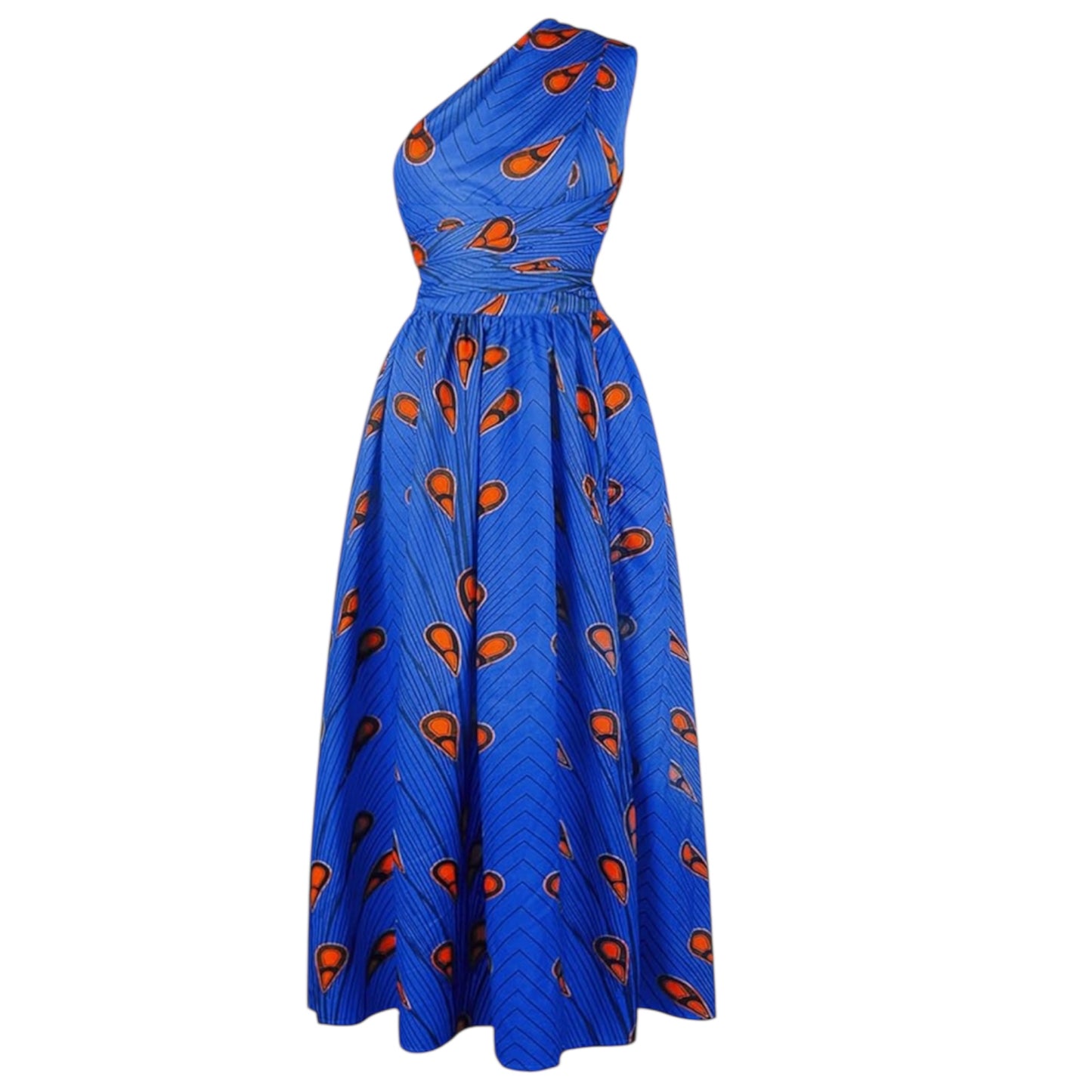 OLIPHEE Women's African Boho Dress Vintage Floor Length High Waist Multiway Bandage Dress Ethnic Costume (Delivered within 2-3 weeks from the day of purchase)