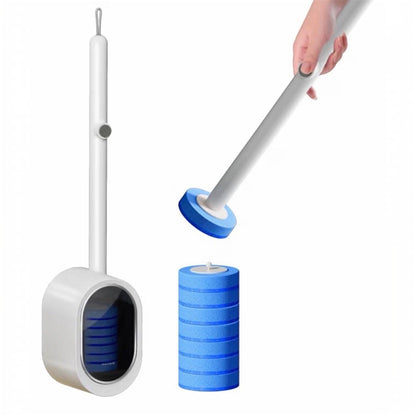 Disposable Toilet Brush with 8 Refills and Wall Holder