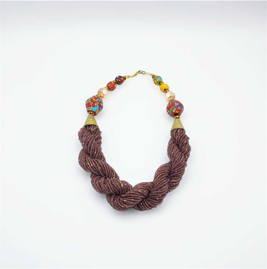 Elengi Micro Beads Brass Handmade Necklace – A Timeless African Treasure