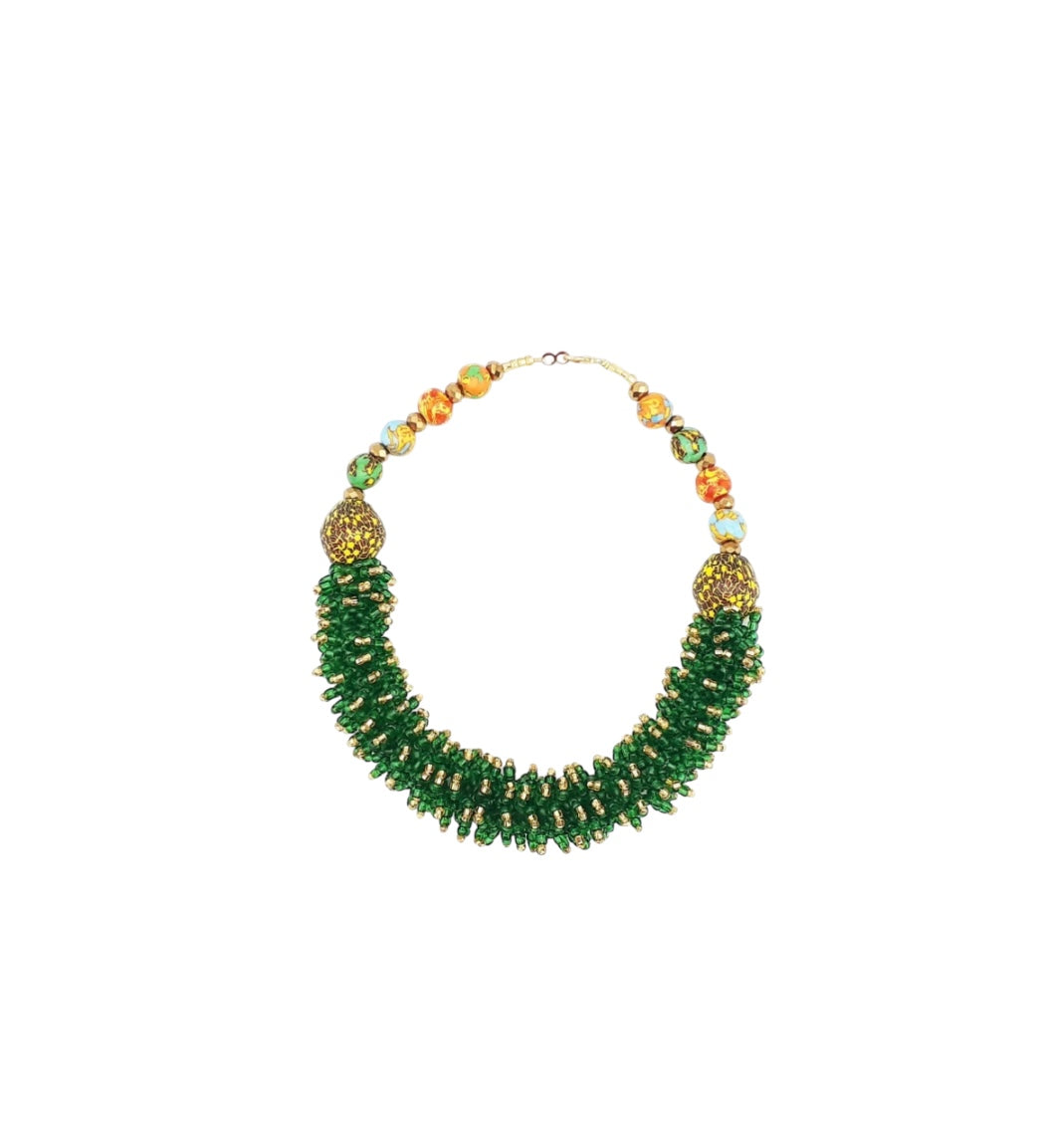 Elengi Micro Beads Brass Handmade Necklace – A Timeless African Treasure