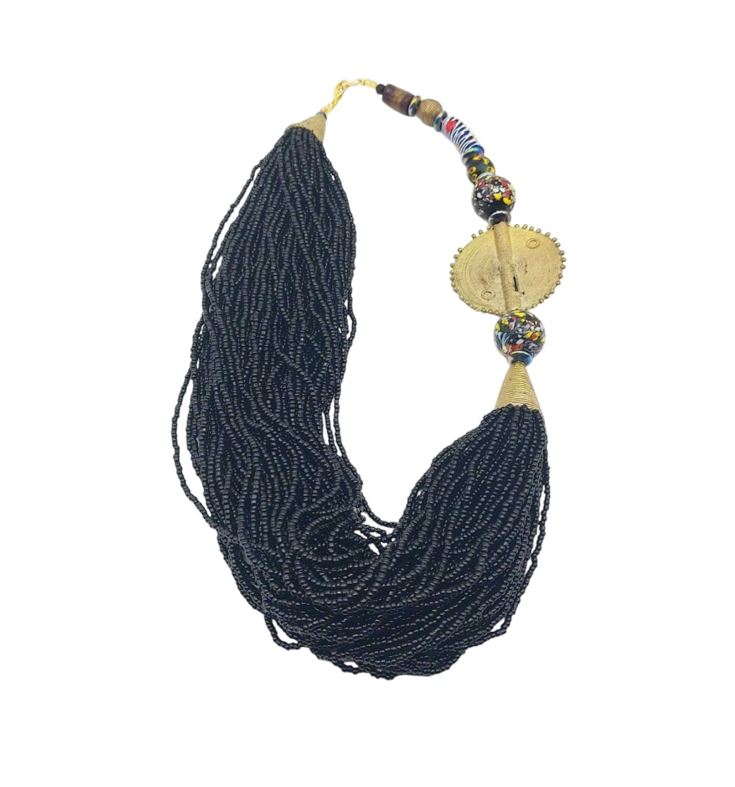 Elengi Micro Beads Brass Handmade Necklace – A Timeless African Treasure