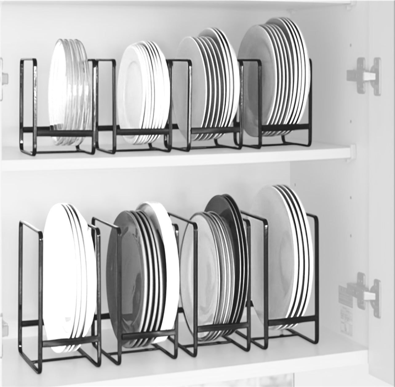 3-Piece Metal Plate Rack Storage Set – Vertical Holder for Kitchen Organisation