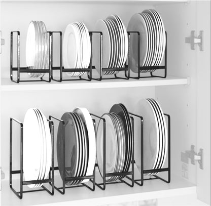 3-Piece Metal Plate Rack Storage Set – Vertical Holder for Kitchen Organisation