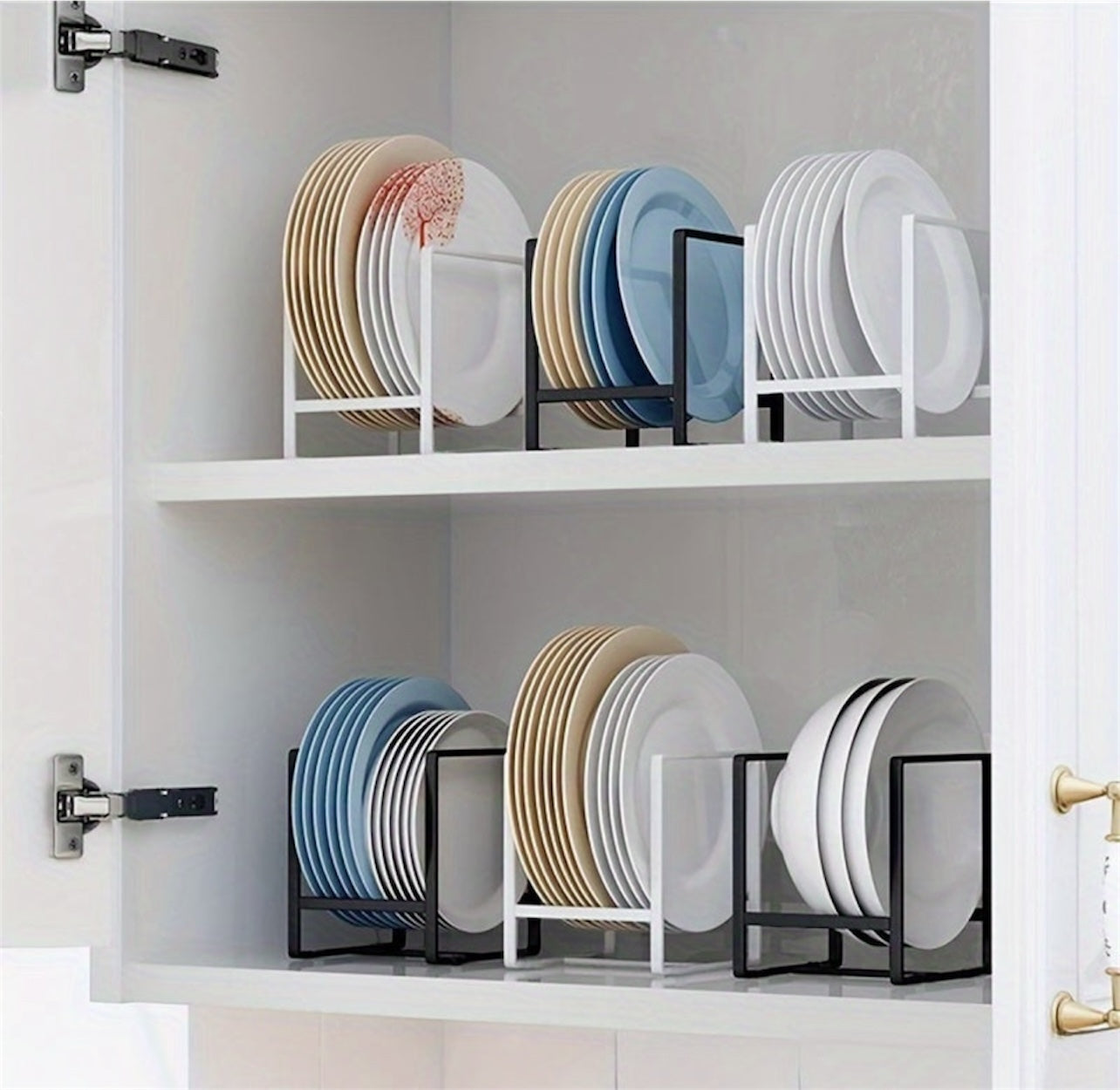 3-Piece Metal Plate Rack Storage Set – Vertical Holder for Kitchen Organisation