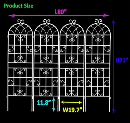 4-Pack Metal Garden Trellis – Sturdy & Decorative Plant Support