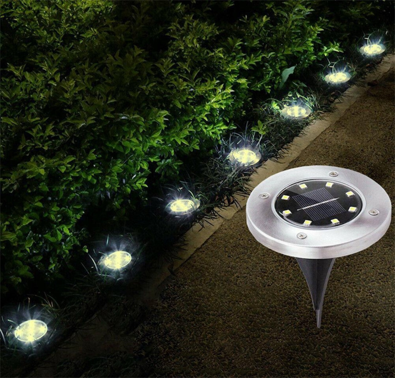 8 LED Solar Pathway Lights – Wireless & Weatherproof Outdoor Lighting