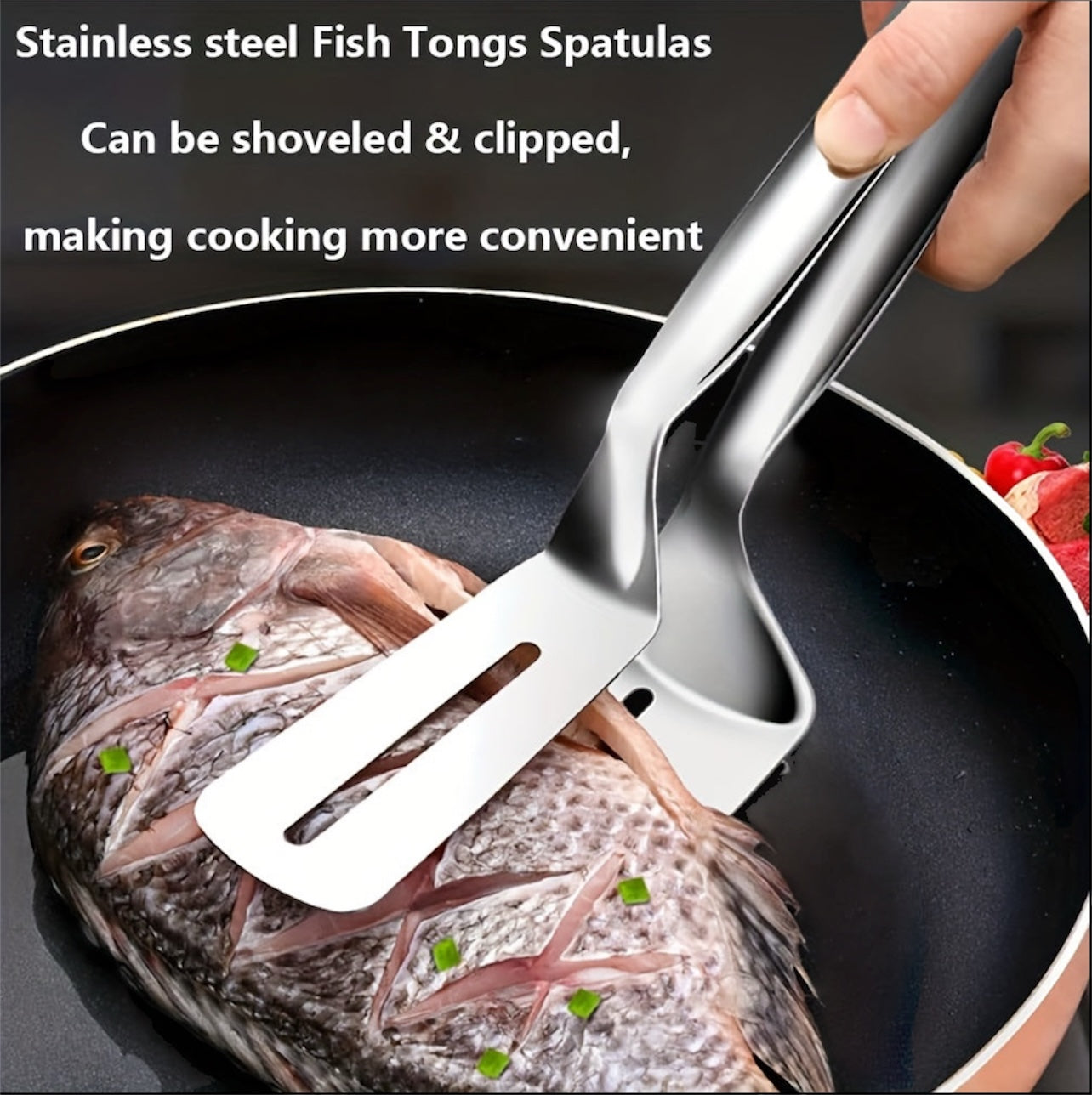 MultiFunctional Stainless Steel Steak Clips and Spatula