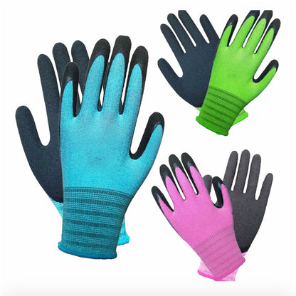 3 Pairs Gardening Gloves Superior Grip Durable Breathable Work Gloves