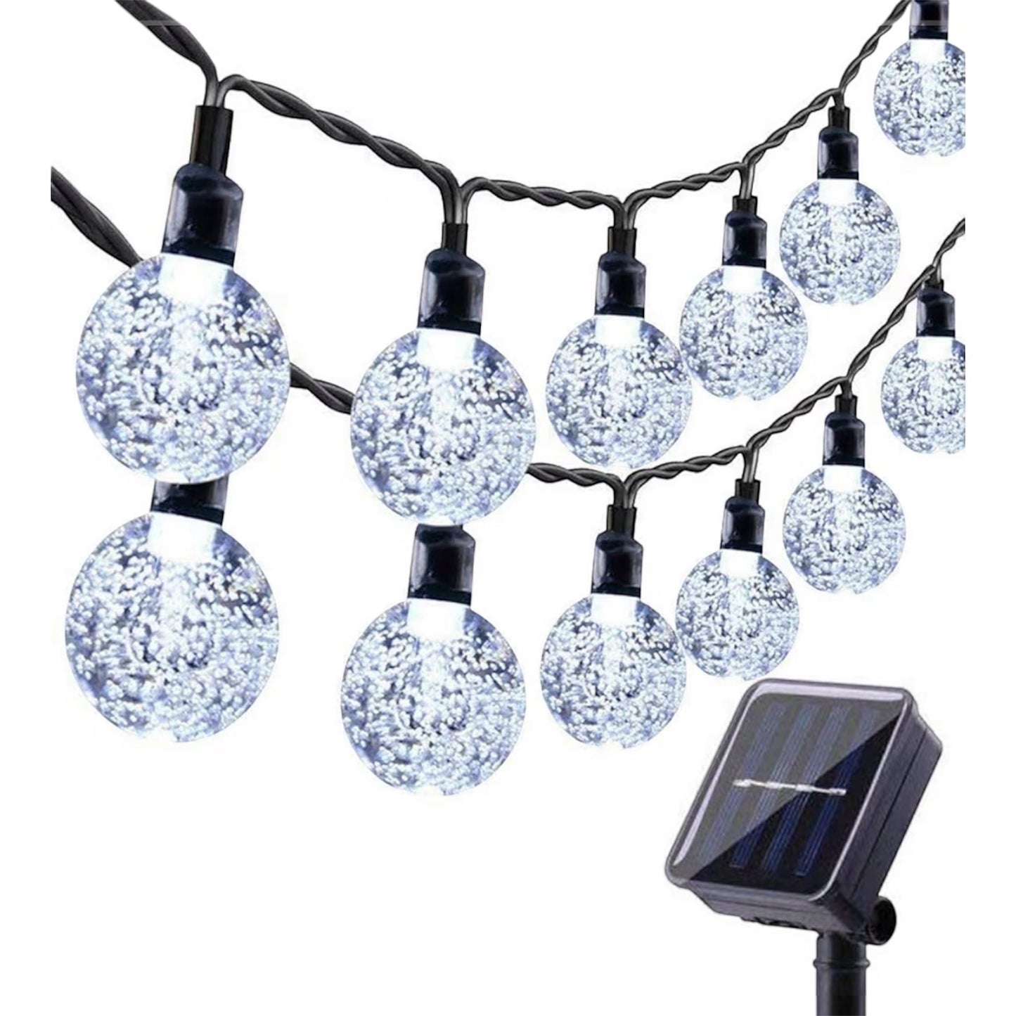 Solar Garden String Lights 100 LED Crystal Ball Fairy Lights 17m