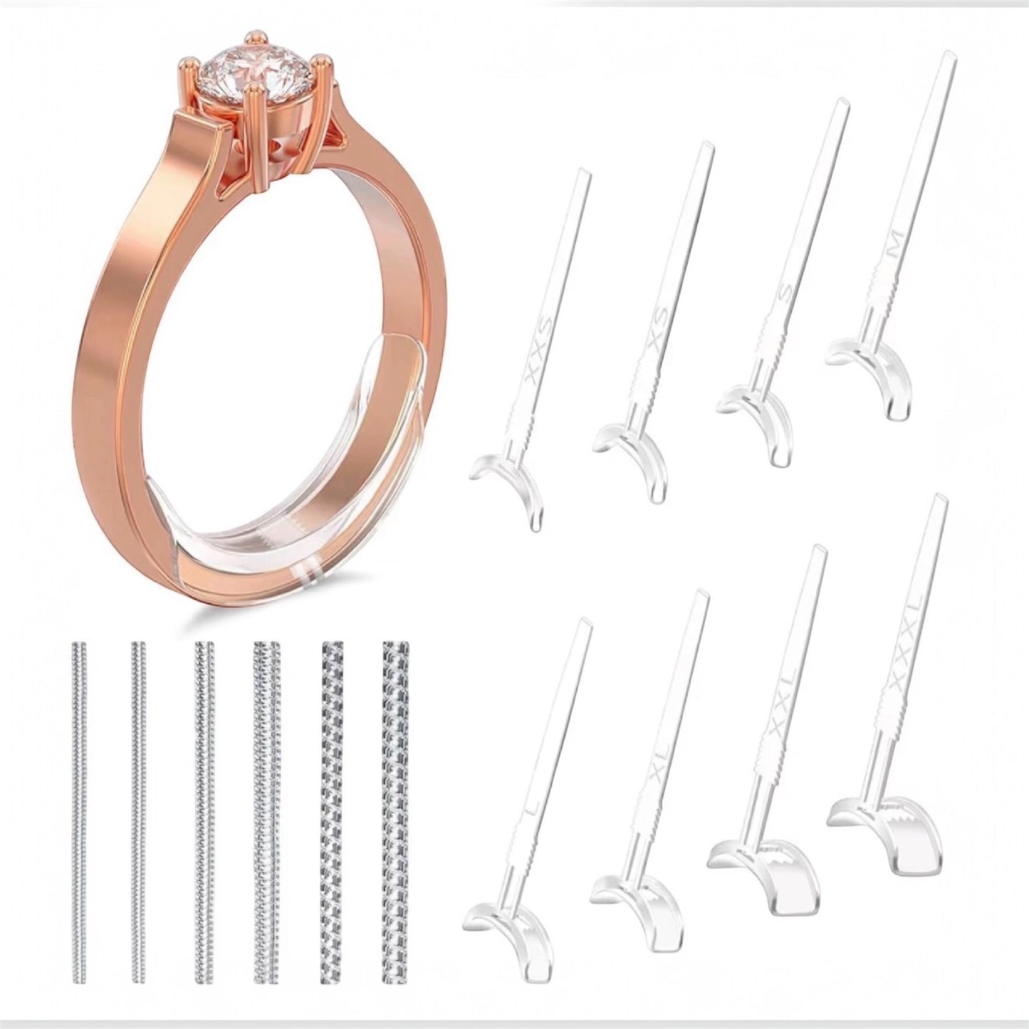 Haiou 14 Pack Ring Size Adjuster Silicone Ring Resizer for Loose Rings