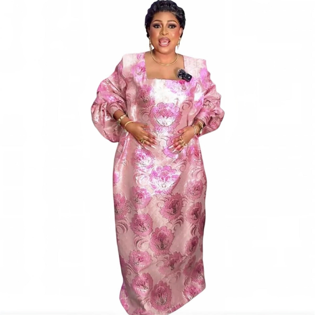 African Women Bubu Dress Elegant Kaftan Maxi Gown Loose Fit Cultural Dress