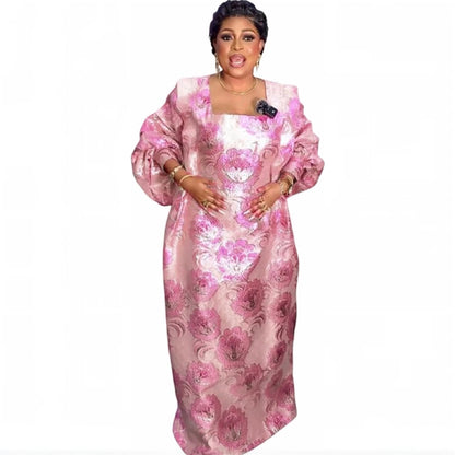 African Women Bubu Dress Elegant Kaftan Maxi Gown Loose Fit Cultural Dress