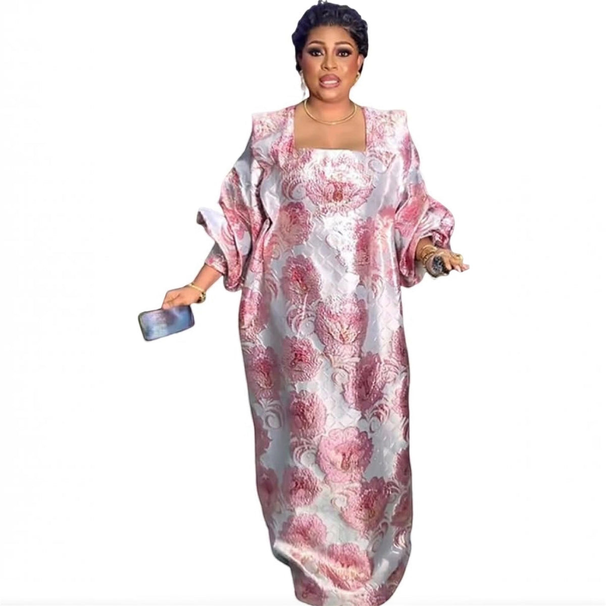 African Women Bubu Dress Elegant Kaftan Maxi Gown Loose Fit Cultural Dress