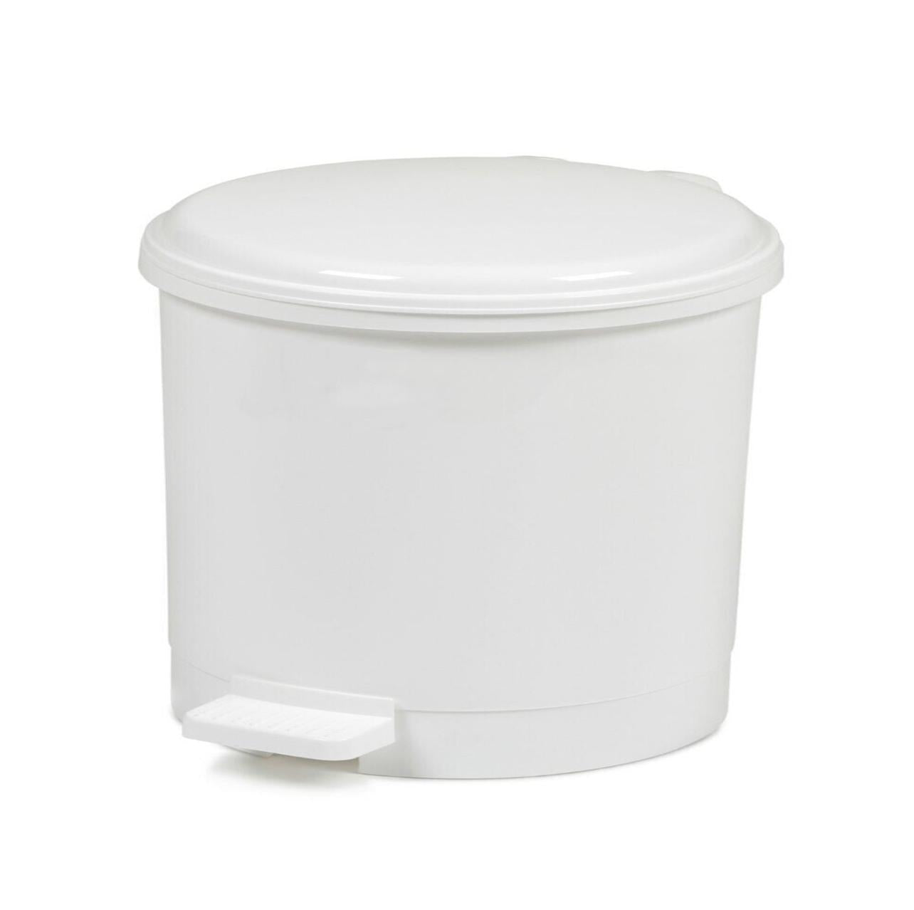 Premium 6L White Round Pedal Bin for Effortless Waste Disposal in Kitchen and Medical Settings