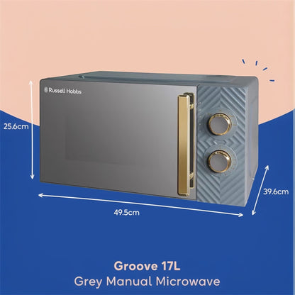 Russell Hobbs  Litre 700W White Solo Manual Microwave with Groove Design, 5 Power Levels, Integrated Timer and Defrost Function, Easy Clean RHMM723