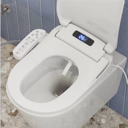 HOROW Smart Electronic Bidet Seat - Heated Toilet Seat with Temperature Control, Built-in Dryer & Night Light, with Water Filter, Soft Close & Removable Self-Cleaning Nozzle