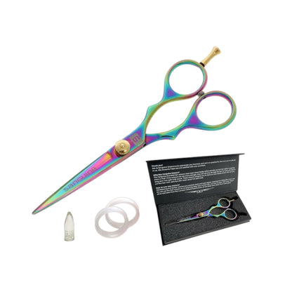 Professional Hair Cutting Scissors – 5.5 Inch, Ultra-Sharp Japanese Convex Blades, Titanium Coated, Includes Case