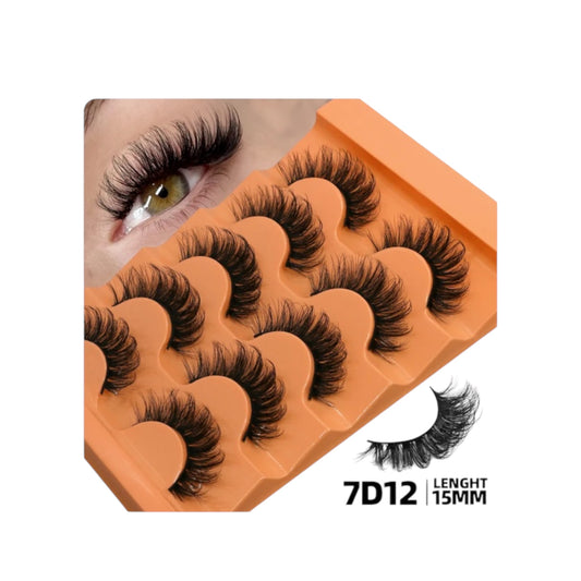 5 Pairs 8D Volume Fluffy False Eyelashes | Russian Strip Lash Extensions – Thick, Soft & Curly Lashes