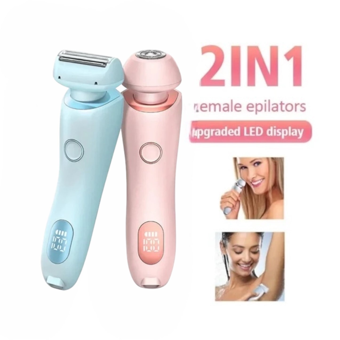 2-in-1 Electric Shaver for Women – Gentle & Waterproof