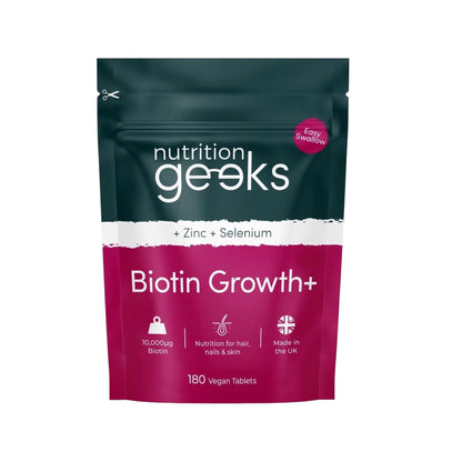 Biotin Hair Growth Supplement 10,000mcg – 180 Vegan Tablets with Zinc & Selenium for Hair, Skin & Nails