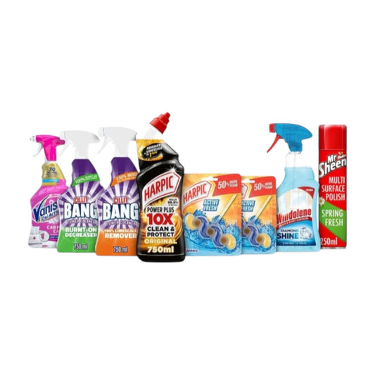 Ultimate Home Cleaning Bundle | 8-Piece Set with Cillit Bang, Vanish, Windolene & Mr. Sheen