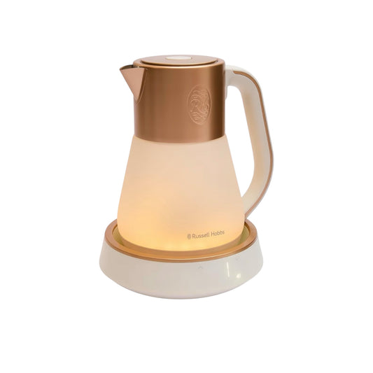 Russell Hobbs Calm Kettle (1.7L, AI-designed, Variable temperature 40-100°C, Digital display, Soothing sounds, 360° base, Frosted glass, Copper accents, Quiet boil technology, 3000W) 27450