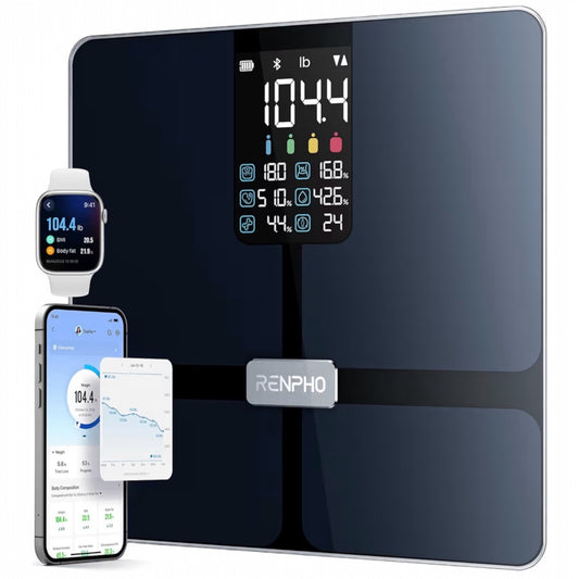 RENPHO Scales for Body Weight with Large Display, Smart Weighing Scales for Weight Monitoring, High Precision Bathroom Scales for Fitness Tracking, Sync APP, 400lb, Elis 2X