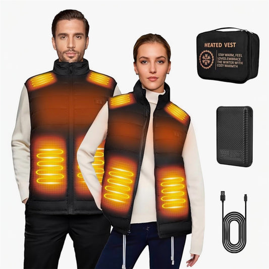 KBFZD Heated Vest for Men with 10000 mAh Battery Pack,Intelligent Dual-Control 3-Speed Temperature Adjustable, Winter Heated Body Warmer for Sking