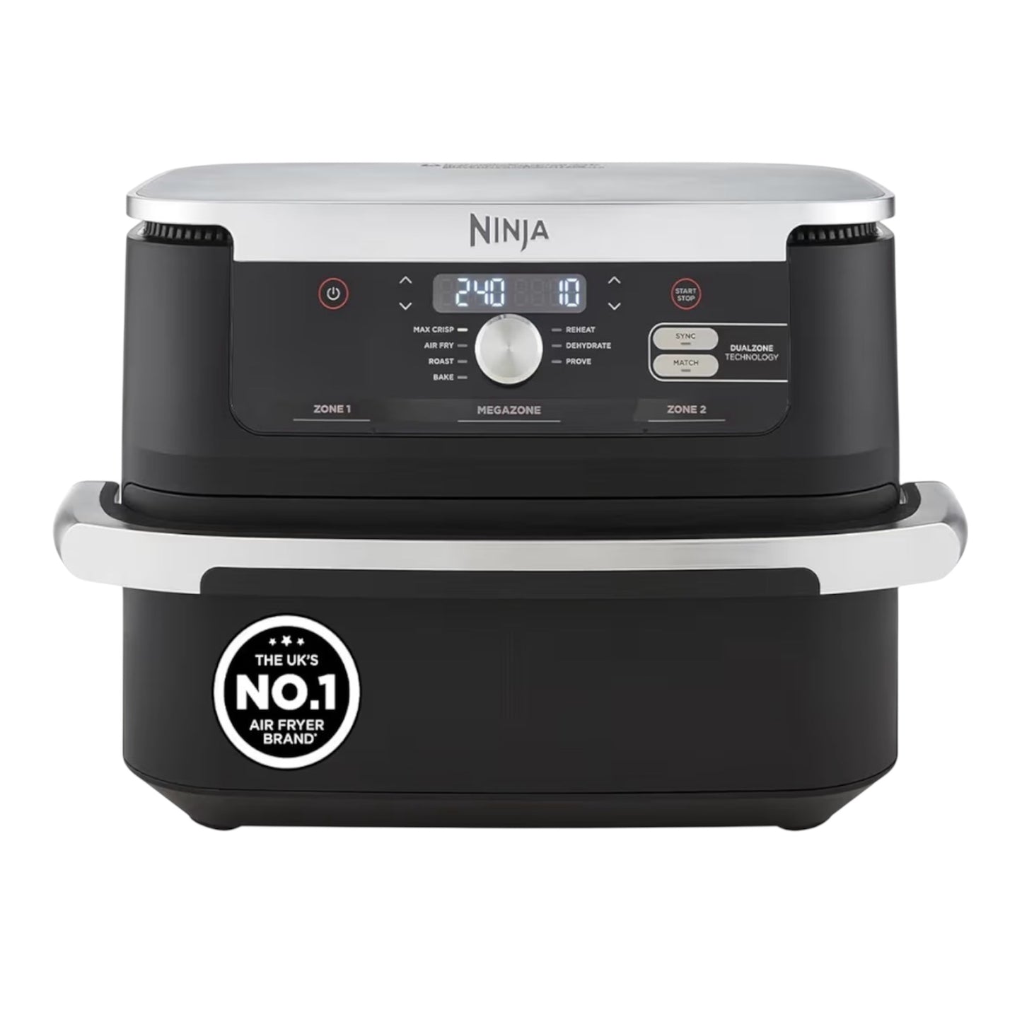 Foodi FlexDrawer Air Fryer, Dual Zone with Removable Divider, Large 10.4L Drawer, 7-in-1, Air-Fryer Uses No Oil, Air Fry, Roast, Bake, Max Crisp, Non-Stick Dishwasher Safe Parts, Black AF500UK