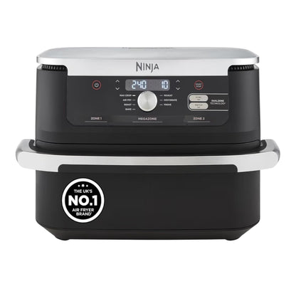 Foodi FlexDrawer Air Fryer, Dual Zone with Removable Divider, Large 10.4L Drawer, 7-in-1, Air-Fryer Uses No Oil, Air Fry, Roast, Bake, Max Crisp, Non-Stick Dishwasher Safe Parts, Black AF500UK