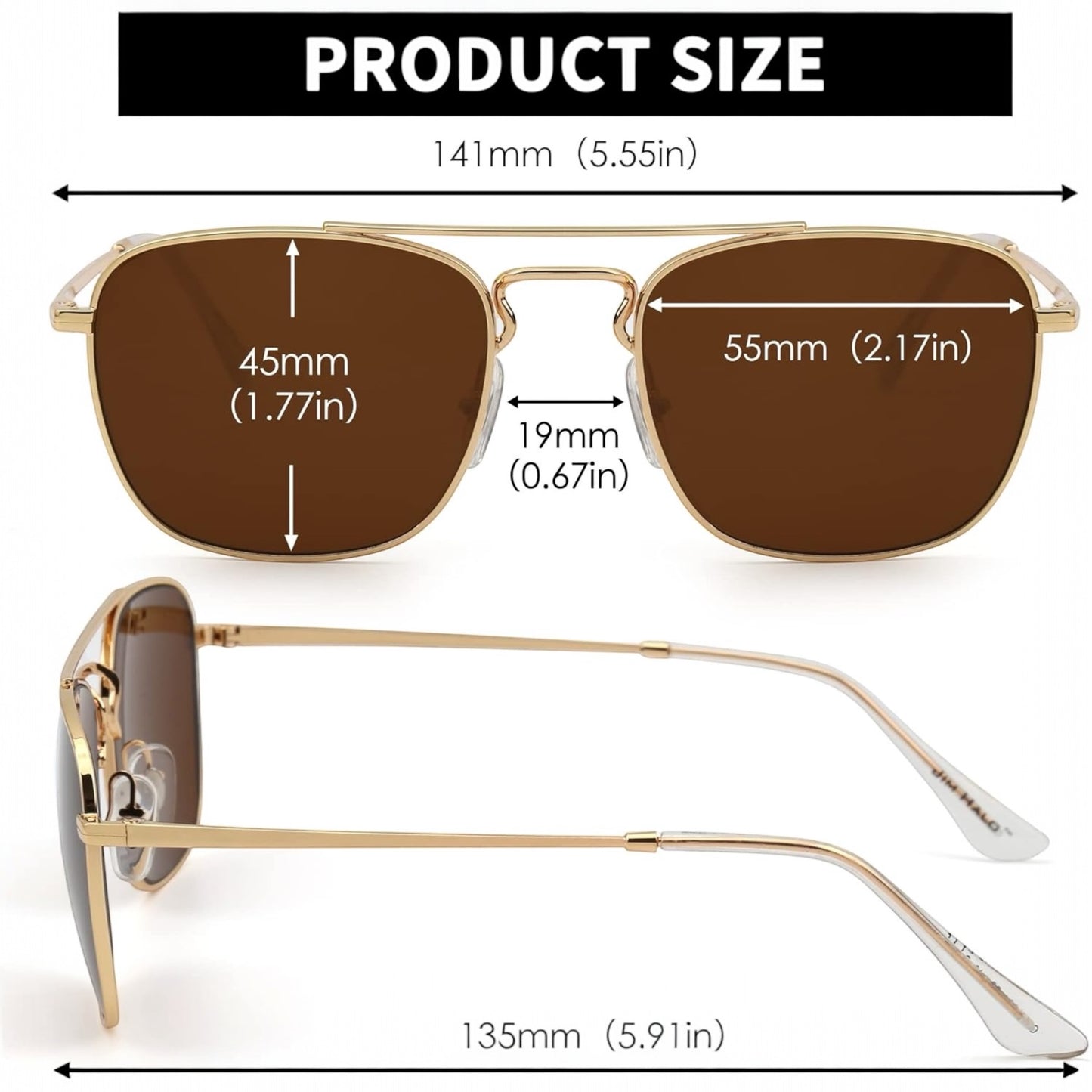 Premium Retro Square Sunglasses – Flat Metal Frame with Glass Lenses for Men & Women