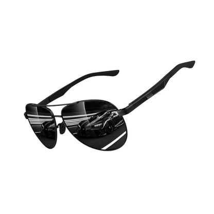 Men’s Polarized Premium Pilot Sunglasses – Al-Mg Alloy Frame with UV400 Protection & Flexible Spring Hinges