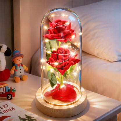 ADAZ Galaxy Rose Gift for Her,Light Up Rose Flowers for Women/Wife/Mother/Girlfriend,Artificial Flower Rose in Glass Dome Present for Valentines Day,Christmas,Birthday,Anniversary
